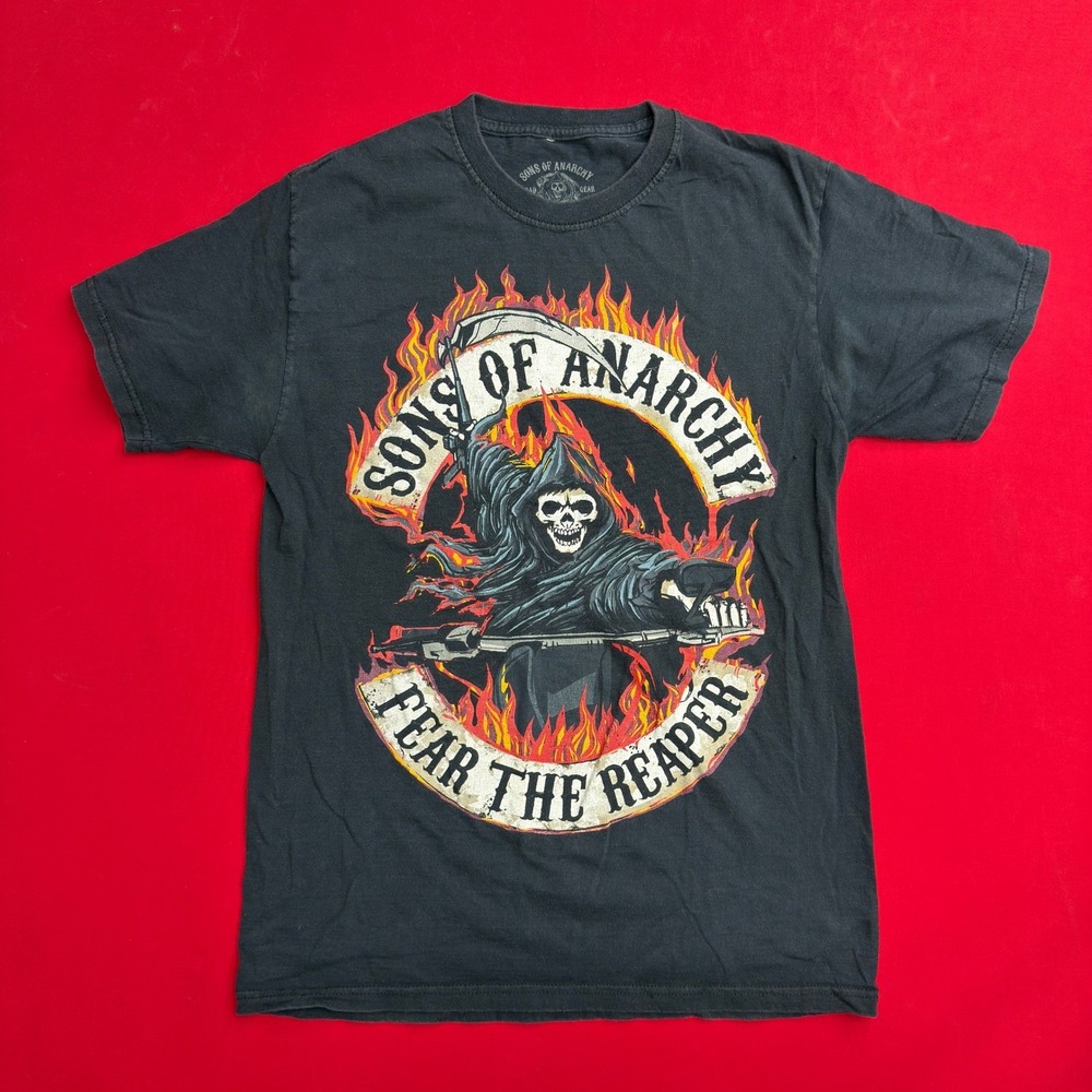 Sons‎ of Anarchy Mens Fear The Reaper Graphic T-Shirt Black Medium Biker TV Show
